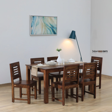 Segur Sheesham Wood 6 Seater Dining Set In Provincial Teak Finish